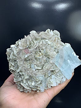 Aquamarine with muscovite mica specimen from Nagar Pakistan