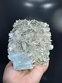 Aquamarine with muscovite mica specimen from Nagar Pakistan