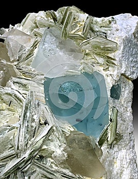 Aquamarine with muscovite Mineral specimen from nagar Pakistan