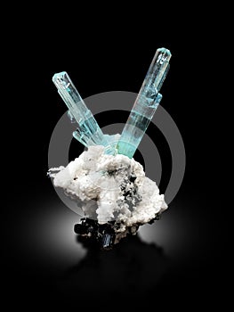 Aquamarine var beryl mineral specimen from skardu shigar pakistan