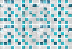Aquamarine and white glass mosaic in bathroom, minimal style design background