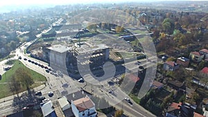 Aquapark in CheÅ‚m, construction, aerial view