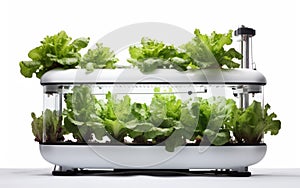 Aquaponics in Seclusion on White Background