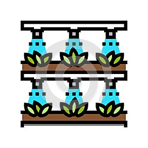 aquaponics water system irrigation color icon vector illustration