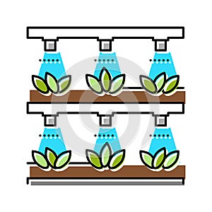 aquaponics water system irrigation color icon vector illustration