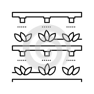 aquaponics water system irrigation line icon vector illustration