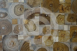 Aquare wood panels used as wall