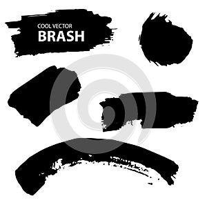 Aquarell, Ink splash. Black and white vector collection