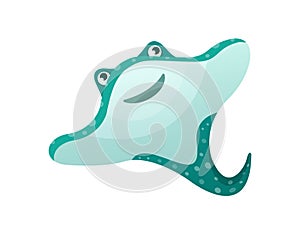 Aquarium cartoon stingray ocean sea animals for games. photo