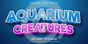 Aquarium creatures text, under the sea style editable text effect