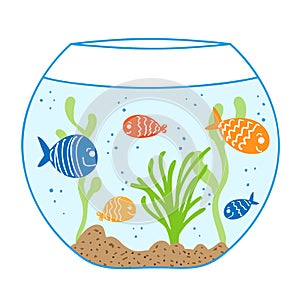 Aquarium doodle seamless pattern.