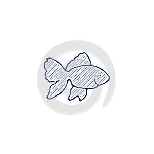 aquarium exotic fish line icon. exotic fish linear hand drawn pen style line icon