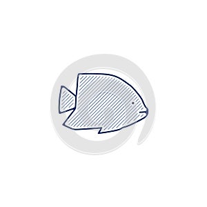 aquarium exotic fish line icon. exotic fish linear hand drawn pen style line icon