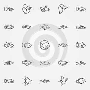 Aquarium fish icons