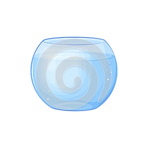 Aquarium. A round aquarium with water. An empty fish tank. Vector illustration isolated on a white background