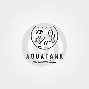 Aquarium tank logo vector symbol illustration design, nature biota logo design