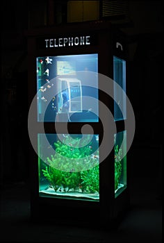 Aquarium telephone booth