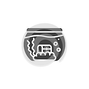 Aquarium with treasure chest vector icon