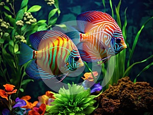 Aquarium - tropical discus fish