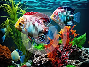 Aquarium - tropical discus fish