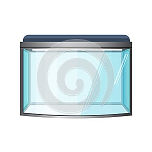 Aquarium vector isolated on white. Fish tank, front view.