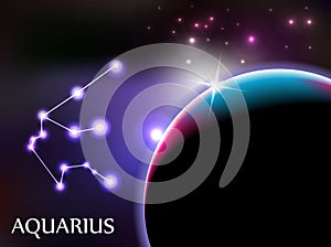 Aquarius Astrological Sign and copy space