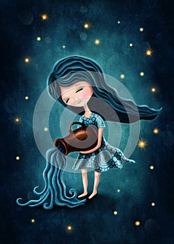 Aquarius astrological sign girl photo