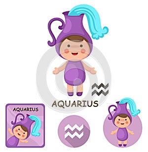 Aquarius vector collection. zodiac signs