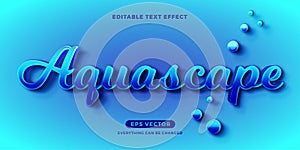 Aquascape editable text effect vector photo
