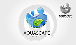 Aquascape Vector Logo Template. photo