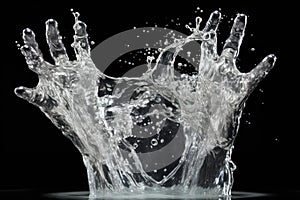 Aquatic Creation, Human Hand Emerging from Water Splash - Unique Artwork