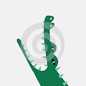 Aquatic crocodile cartoon vector graphics