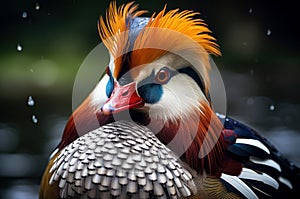 Aquatic Mandarin duck. Generate Ai