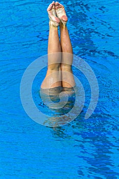 Aquatic Synchronized Swimmer Underwater