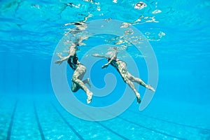 Aquatic Synchronized Swimmers Underwater