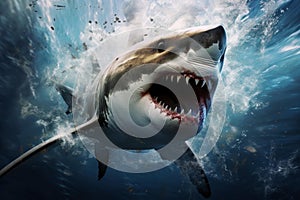 Aquatic Water sea shark. Generate Ai