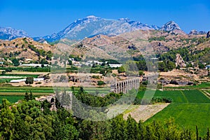 Aqueduct at Aspendos in Antalya, Turkey