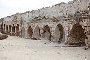 The aqueduct at the Caesarea Equator, Israel. photo