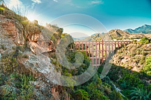 Aqueduct on Costa del Sol. Nerja. Spain