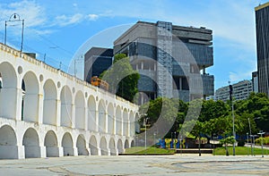 Aqueduct da carioca in the Lapa area in Rio de Janeiro, Brazil