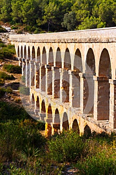 Aqueduct de les Ferreres in Tarragona. Catalonia, Spain