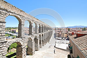 Aqueduct historical architecture Roman ruin Segovia Spain