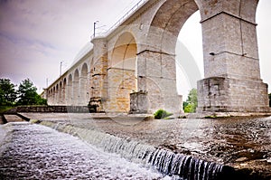 Aqueduct-like railway bridge in Poland