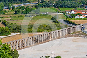 Aqueduct in Obidos town in Portugal