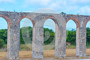 Aqueduct in Obidos town in Portugal