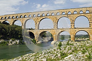 The aqueduct Pont du Gard in South France