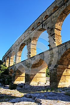 Aqueduct Pont du Gard in southern France