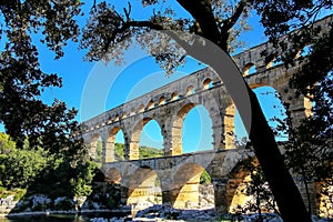 Aqueduct Pont du Gard in southern France