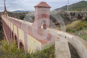 Aqueduct Puente del Aguila, Nerja, Spain. Canal