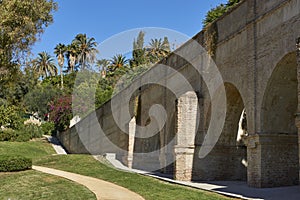 Aqueduct of San Telmo in Malaga, Andalusia. Spain